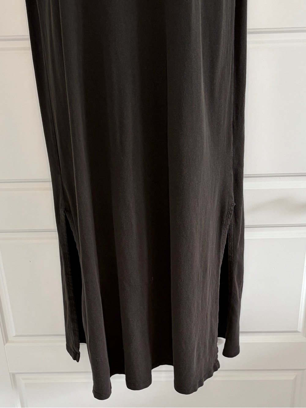 ATM Pocket Tank Maxi Dress in Charcoal Black Twisted Armholes Minimalist Size S - Picture 3 of 13